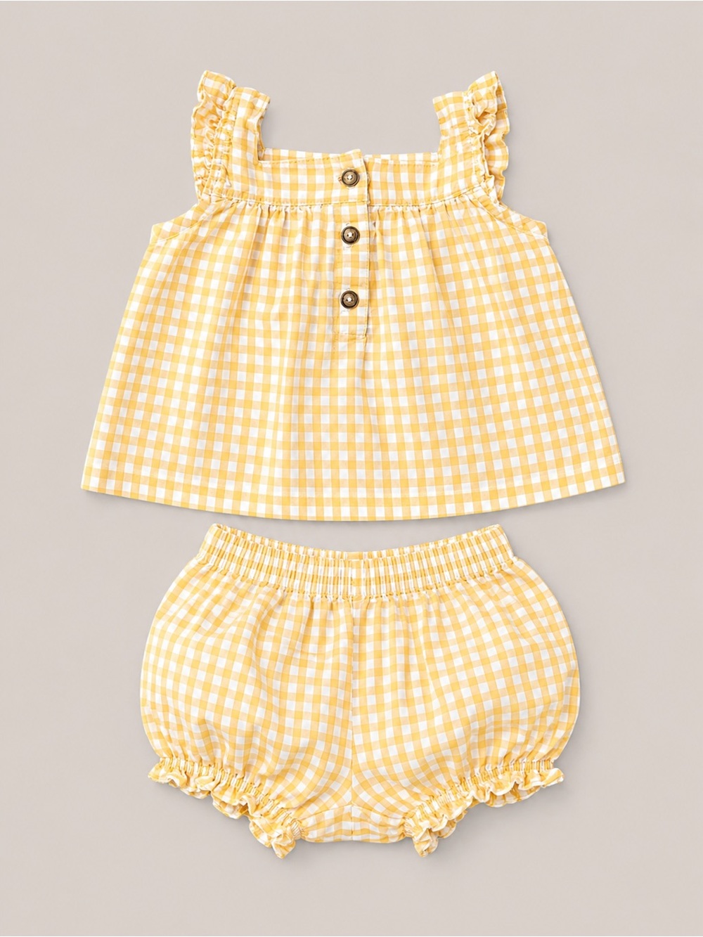 Carter’s - 2 Piece Set W/ Orange & White Checkered Print (Cotton) - NB